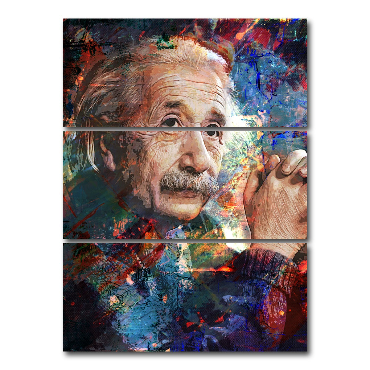 AUTO-MOCKUP WHITE | Einstein | 3 Piece | Gallery Wrap Canvas | group=8x18_stacked