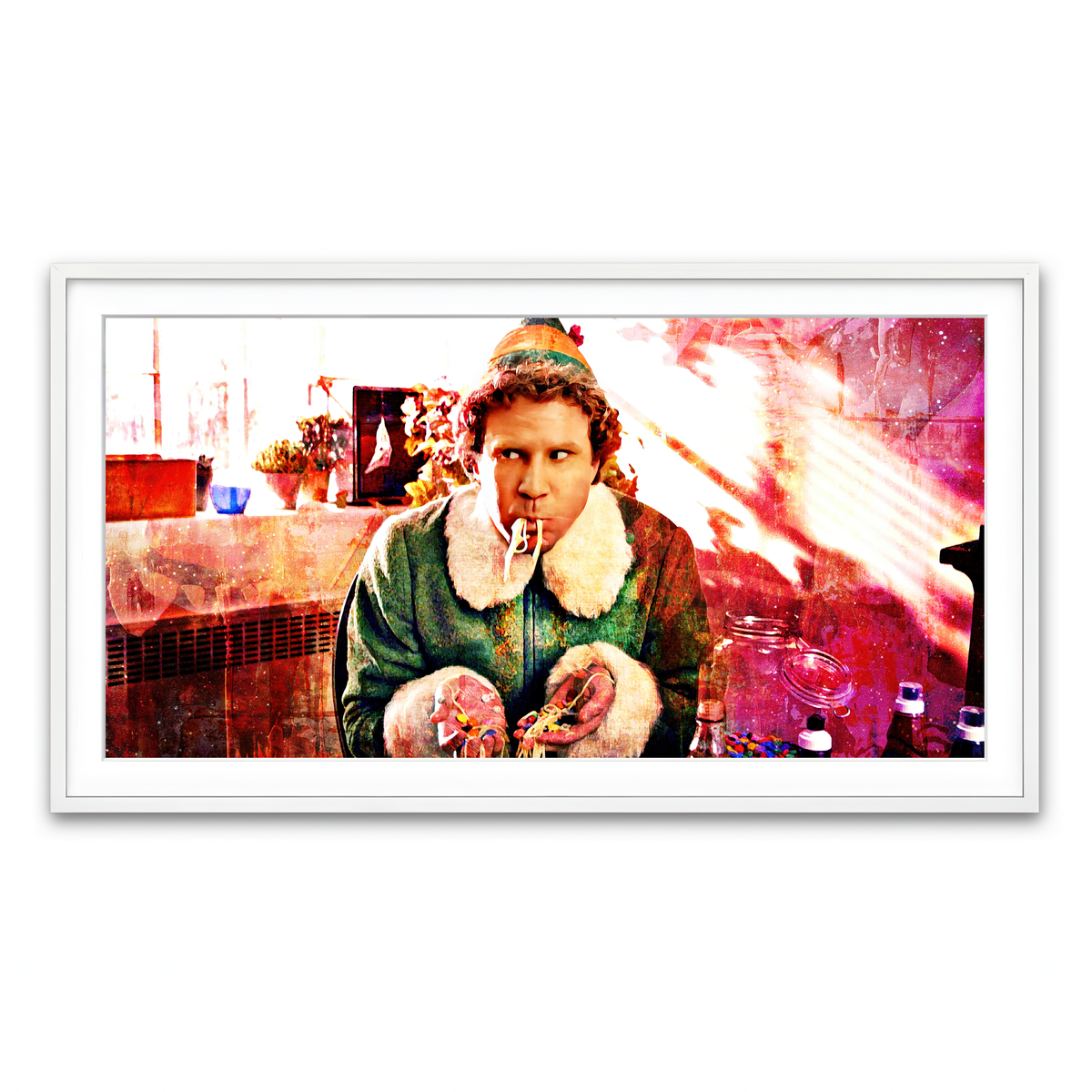 Framed Print 2x1 White