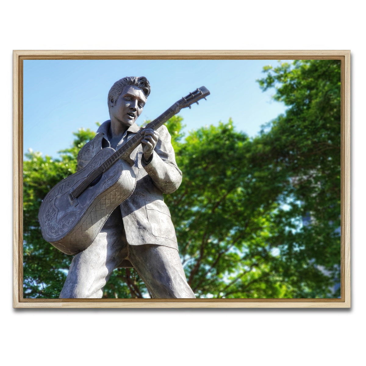 AUTO-MOCKUP WHITE | Elvis Presley Downtown Memphis | 1 Piece | Natural Framed Canvas | group=4x3