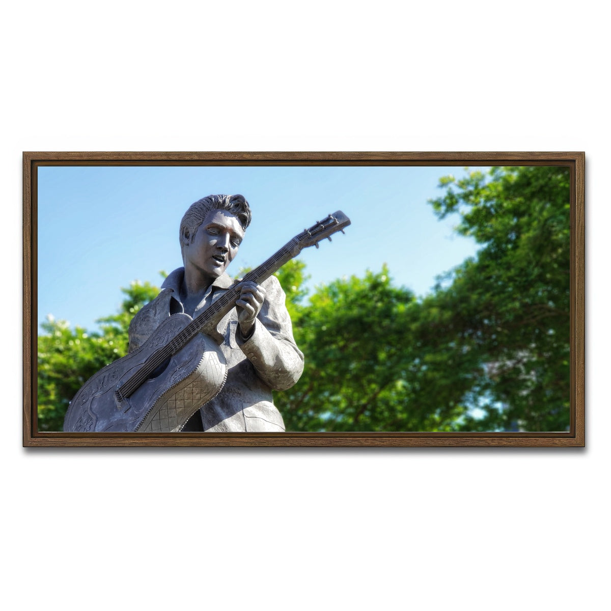 AUTO-MOCKUP WHITE | Elvis Presley Downtown Memphis | 1 Piece | Walnut Framed Canvas | group=2x1