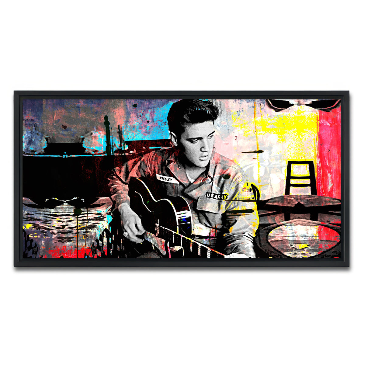 AUTO-MOCKUP WHITE | Elvis Presley | 1 Piece | Black Framed Canvas | group=2x1