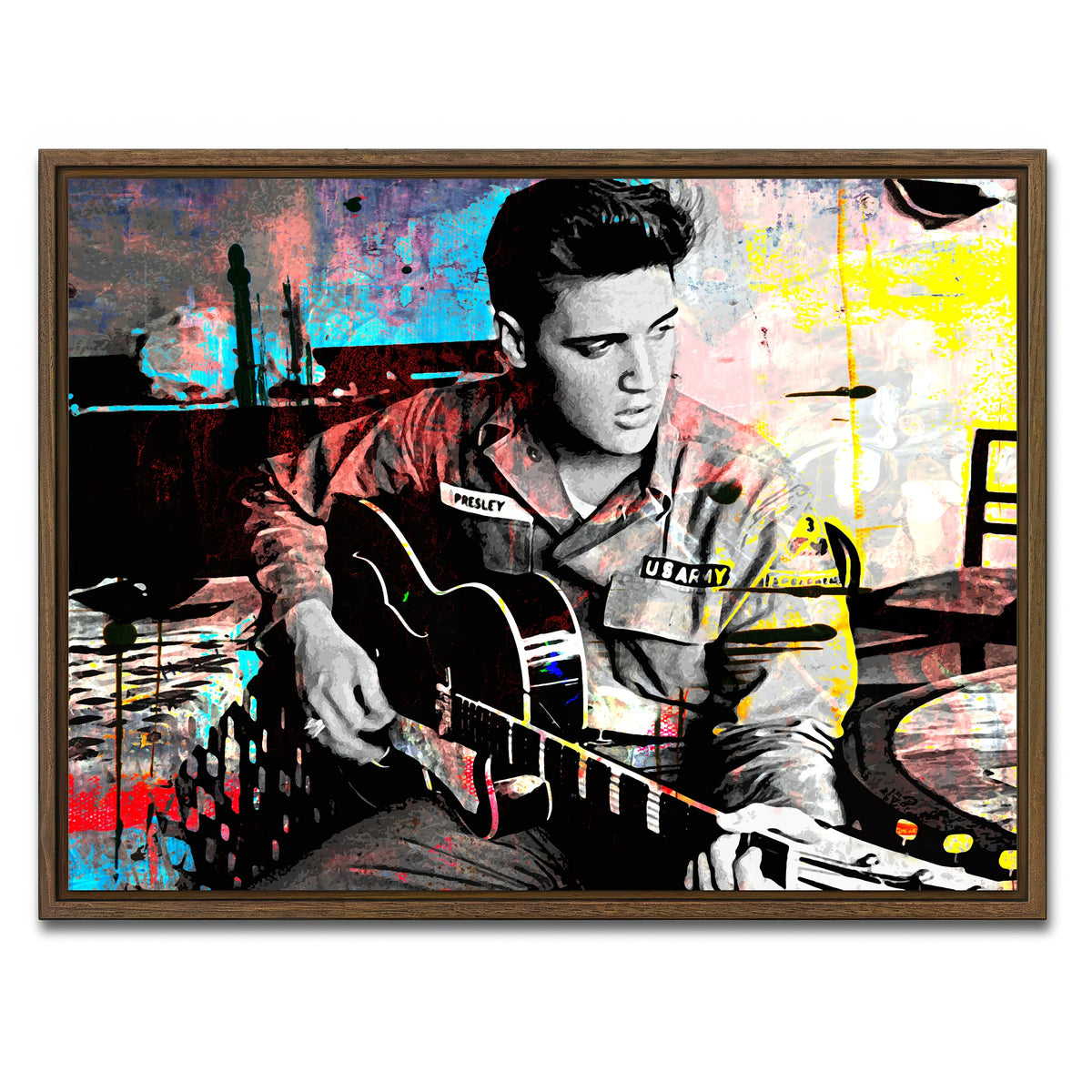AUTO-MOCKUP WHITE | Elvis Presley | 1 Piece | Walnut Framed Canvas | group=4x3
