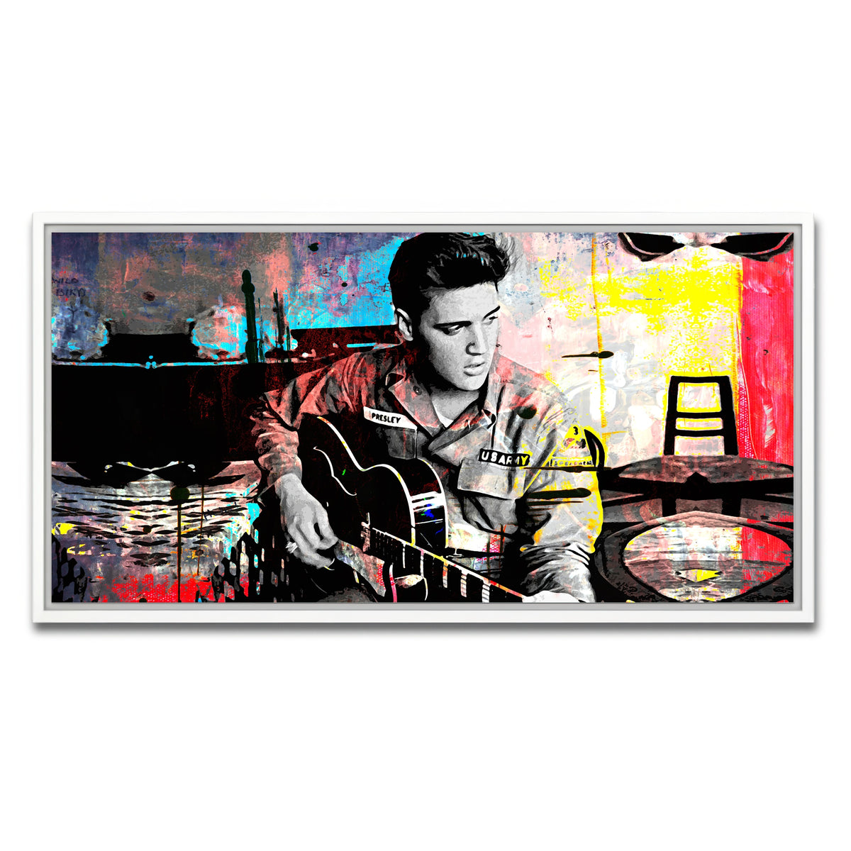 AUTO-MOCKUP WHITE | Elvis Presley | 1 Piece | White Framed Canvas | group=2x1