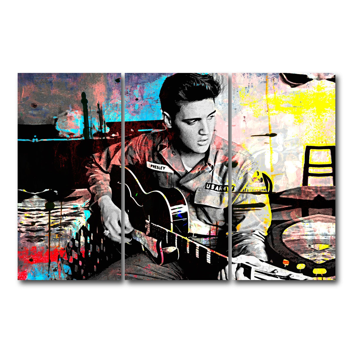 AUTO-MOCKUP WHITE | Elvis Presley | 3 Piece | Gallery Wrap Canvas | group=12x24