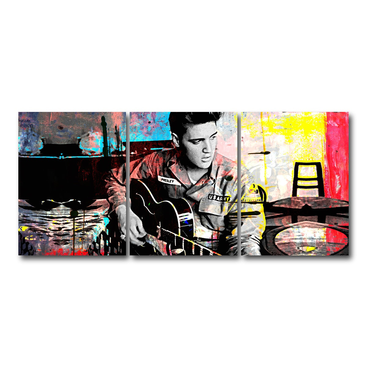 AUTO-MOCKUP WHITE | Elvis Presley | 3 Piece | Gallery Wrap Canvas | group=18x24