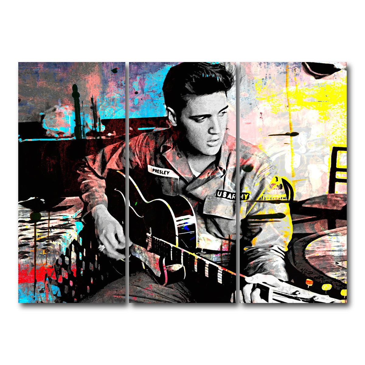 AUTO-MOCKUP WHITE | Elvis Presley | 3 Piece | Gallery Wrap Canvas | group=8x18