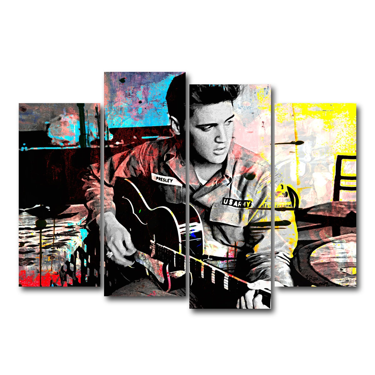 AUTO-MOCKUP WHITE | Elvis Presley | 4 Piece | Gallery Wrap Canvas | group=4_normal