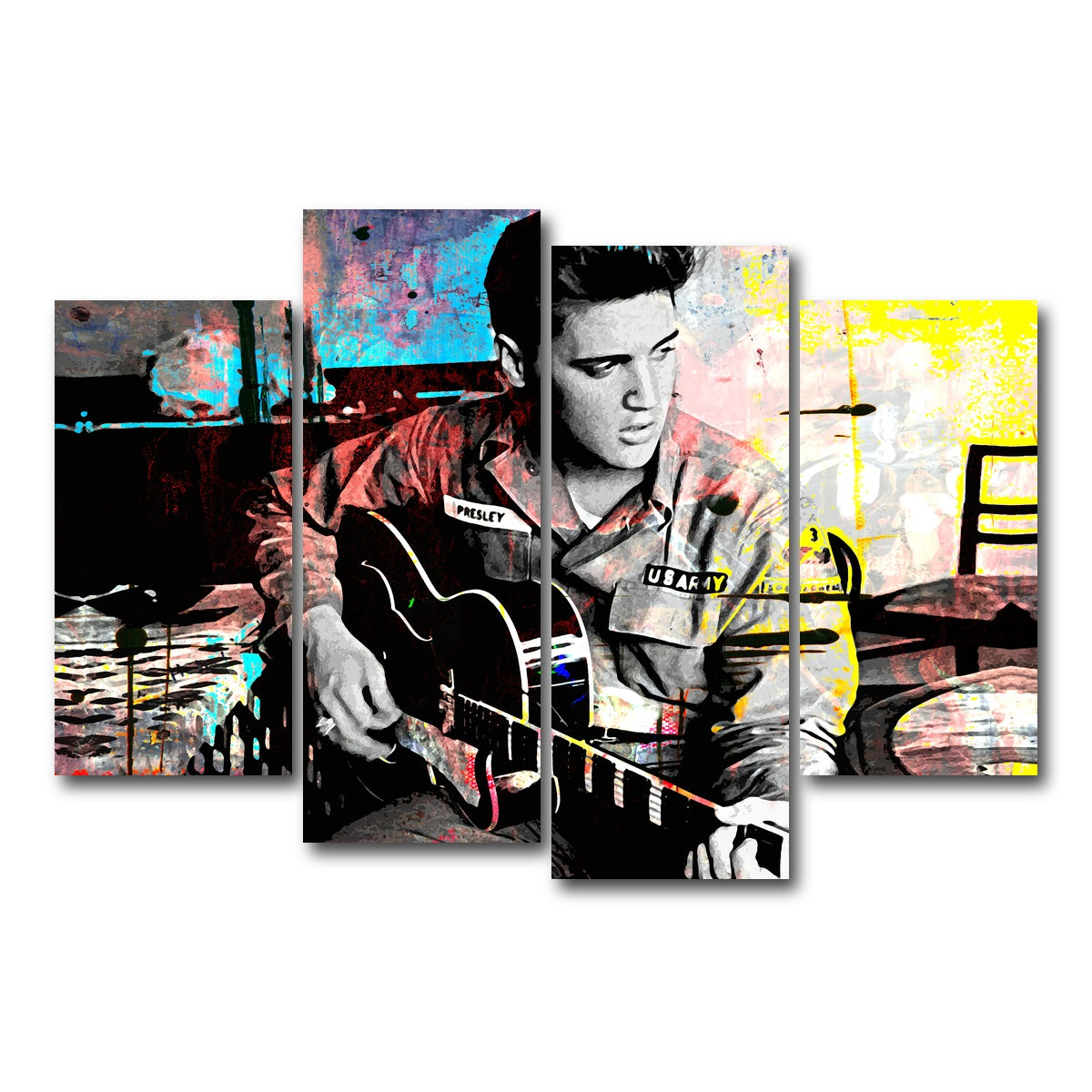 AUTO-MOCKUP WHITE | Elvis Presley | 4 Piece | Gallery Wrap Canvas | group=4_short
