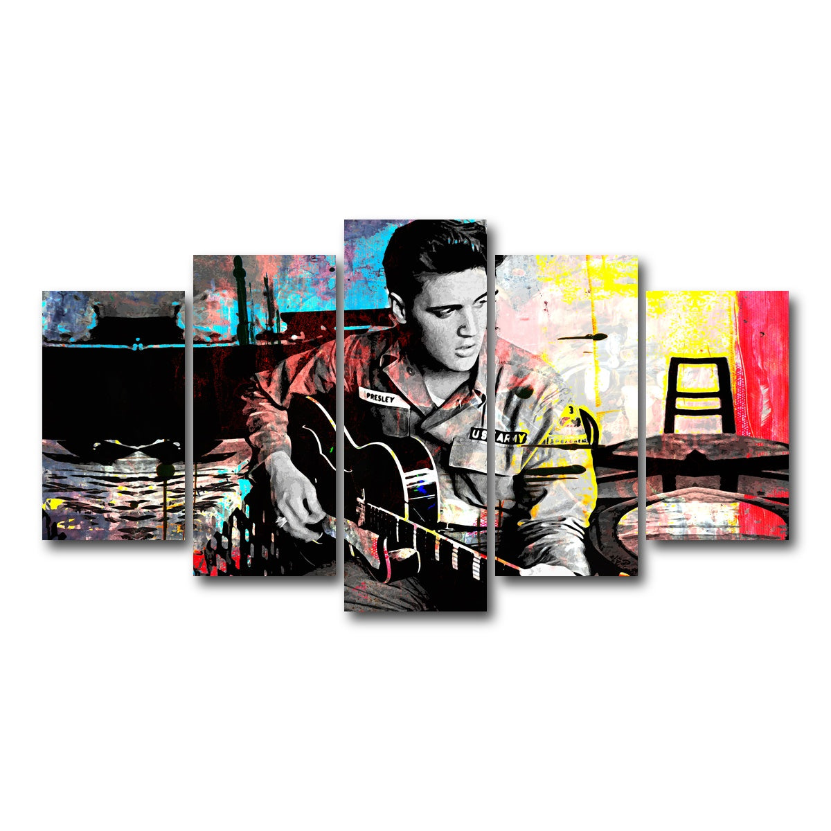 AUTO-MOCKUP WHITE | Elvis Presley | 5 Piece | Gallery Wrap Canvas | group=5_normal