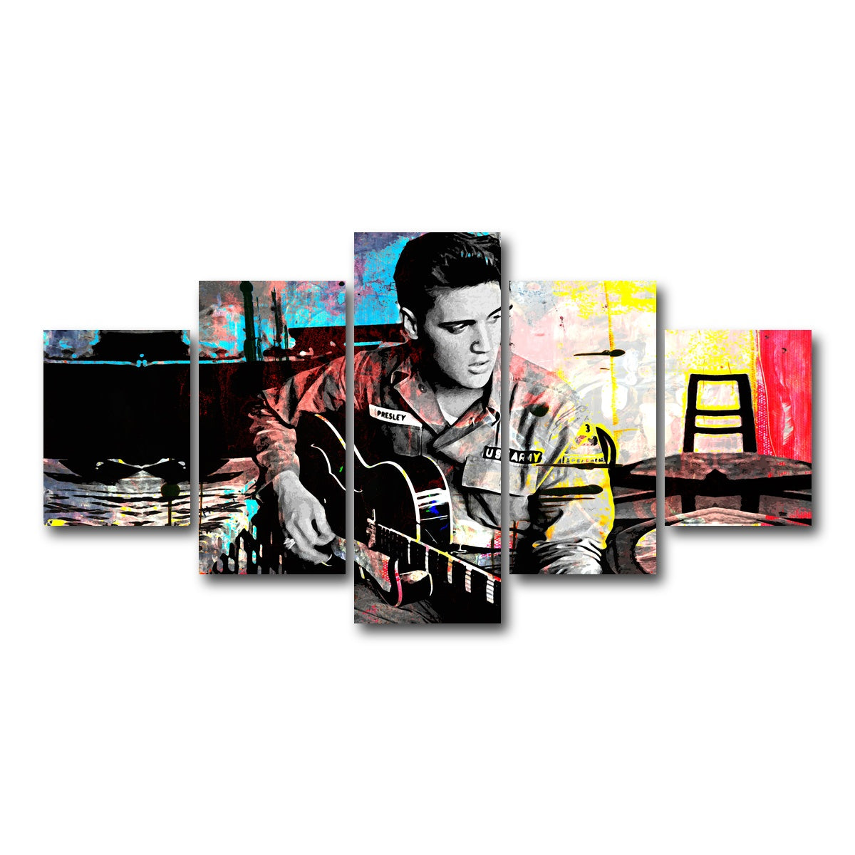 AUTO-MOCKUP WHITE | Elvis Presley | 5 Piece | Gallery Wrap Canvas | group=5_short