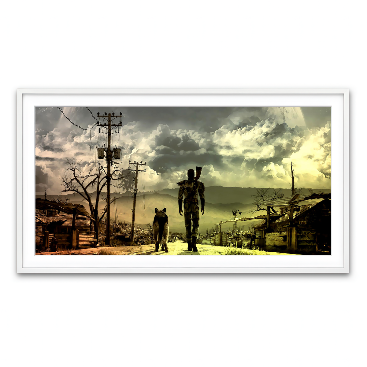 Framed Print 2x1 White