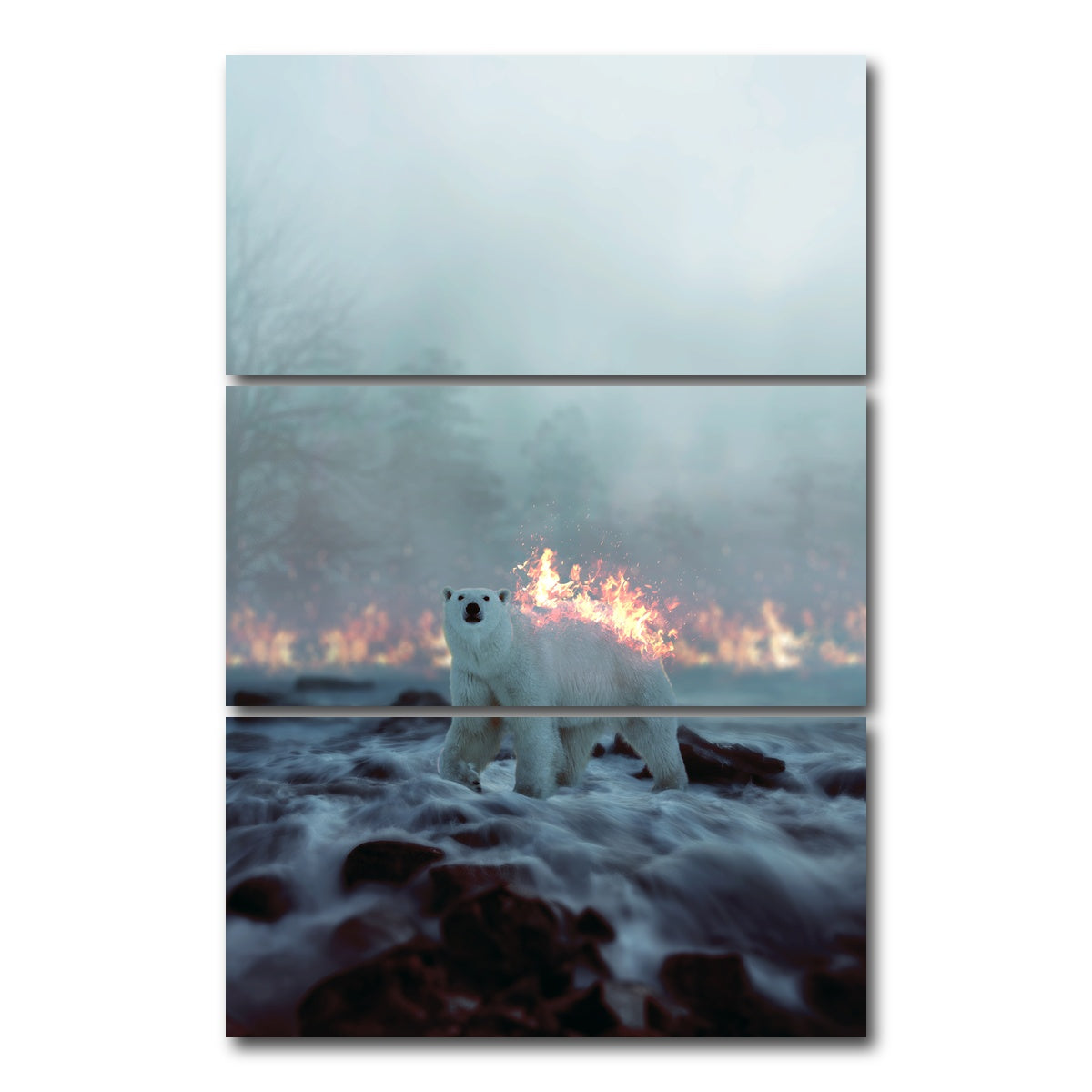 AUTO-MOCKUP WHITE | Fire and Ice | 3 Piece | Gallery Wrap Canvas | group=12x24_stacked