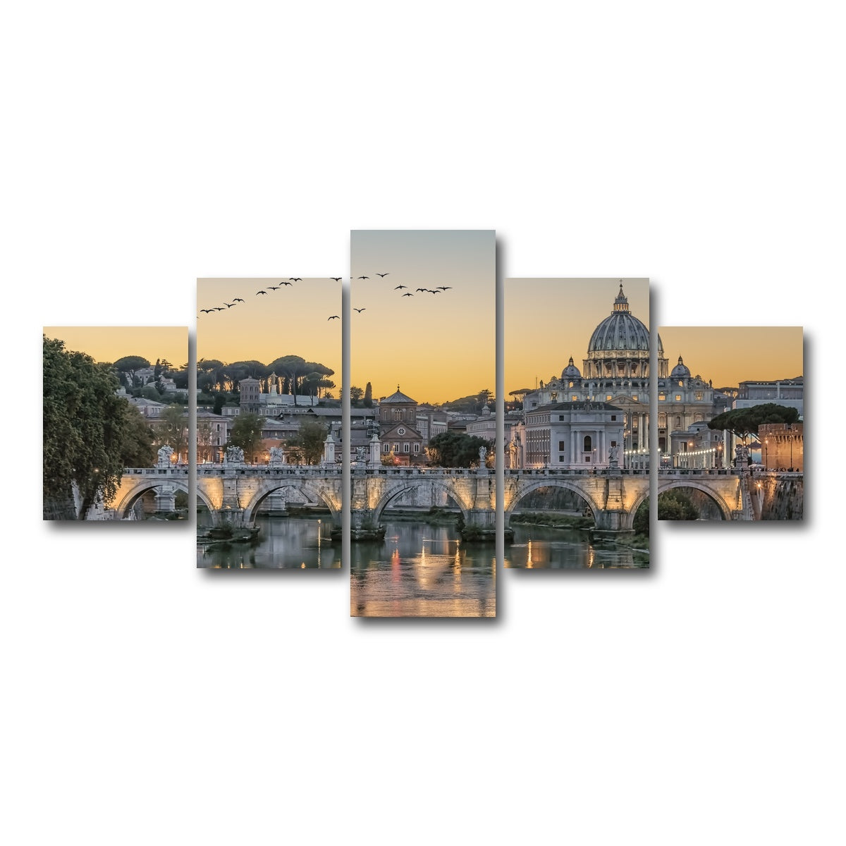 AUTO-MOCKUP WHITE | Flock Of Birds | 5 Piece | Gallery Wrap Canvas | group=5_short