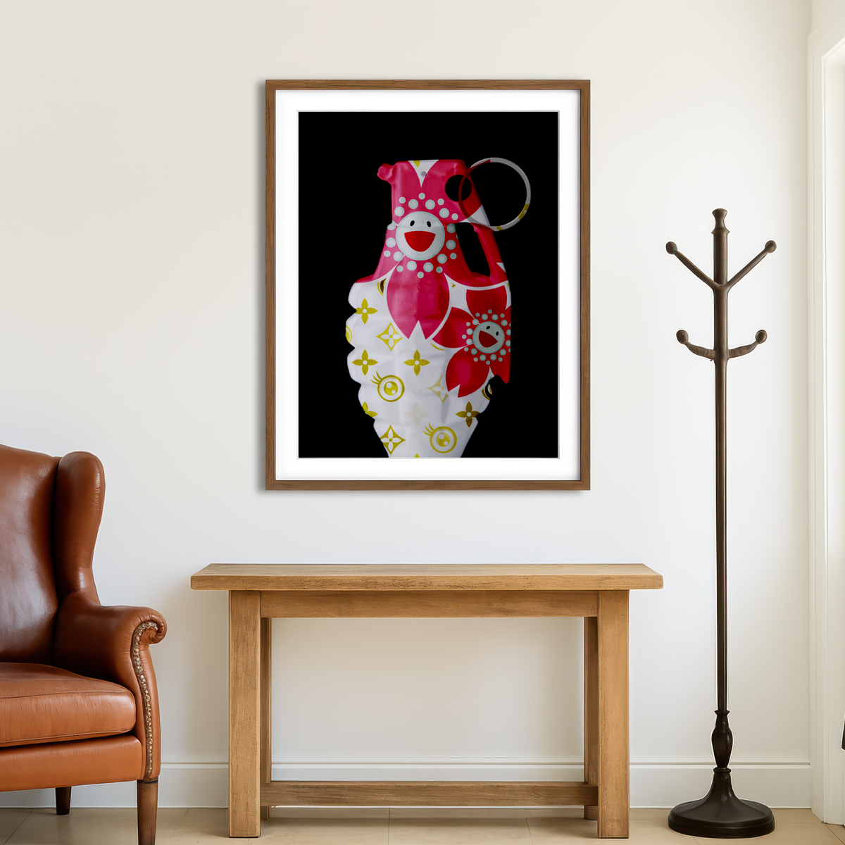 AUTO-MOCKUP ROOM | Flower Power Grenade Wall Art