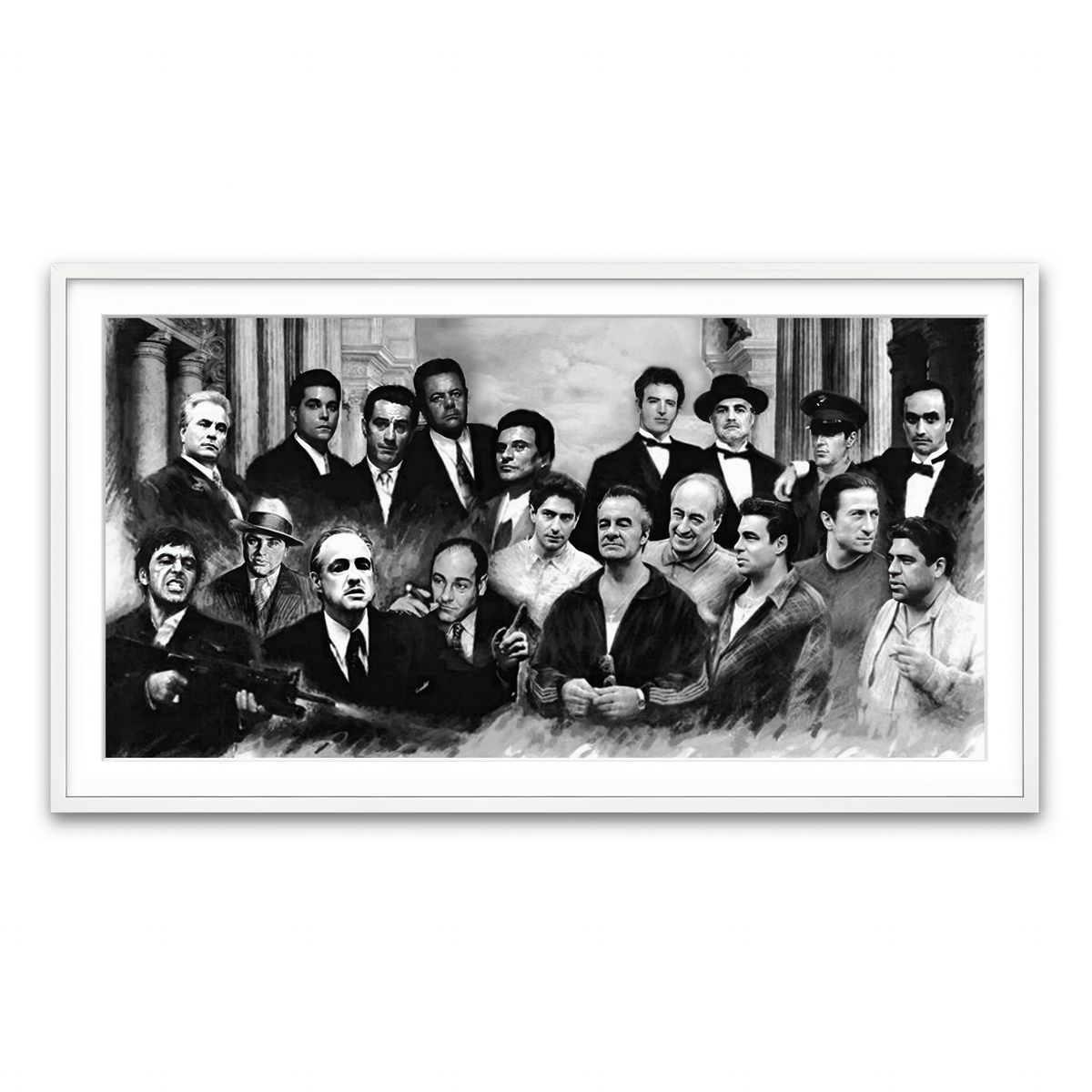 Framed Print 2x1 White