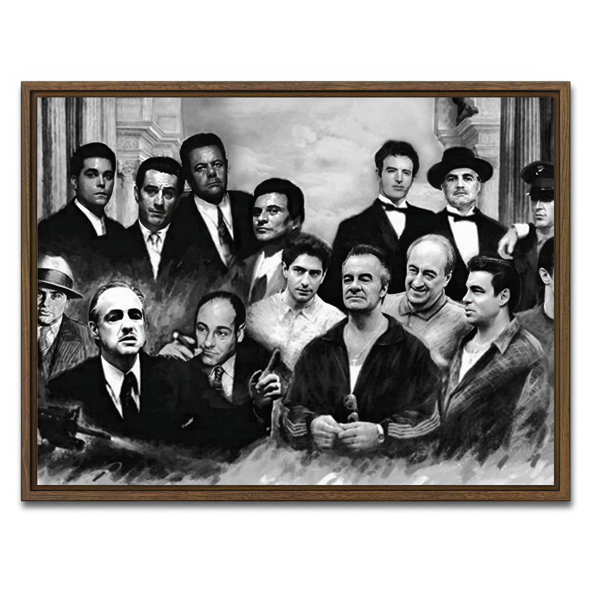 AUTO-MOCKUP WHITE | Gangsters | 1 Piece | Walnut Frame | group=4x3