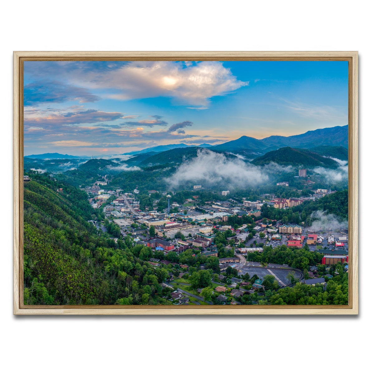 AUTO-MOCKUP WHITE | Gatlinburg Aerial | 1 Piece | Natural Framed Canvas | group=4x3