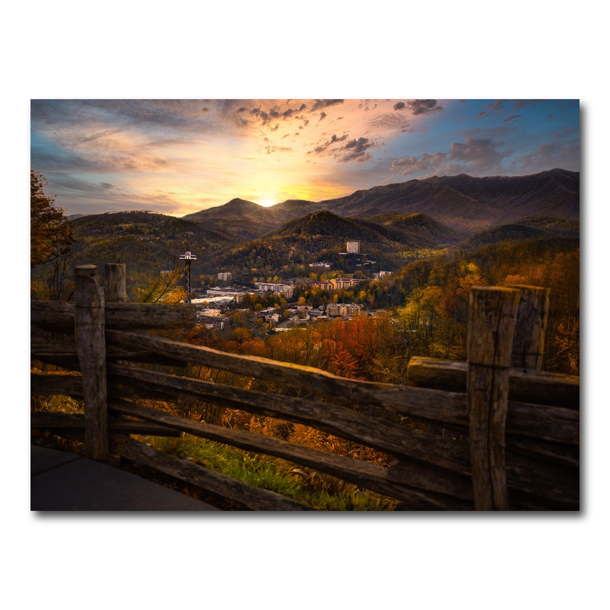 AUTO-MOCKUP WHITE | Gatlinburg Sunset | 1 Piece | Gallery Wrap Canvas | group=4x3