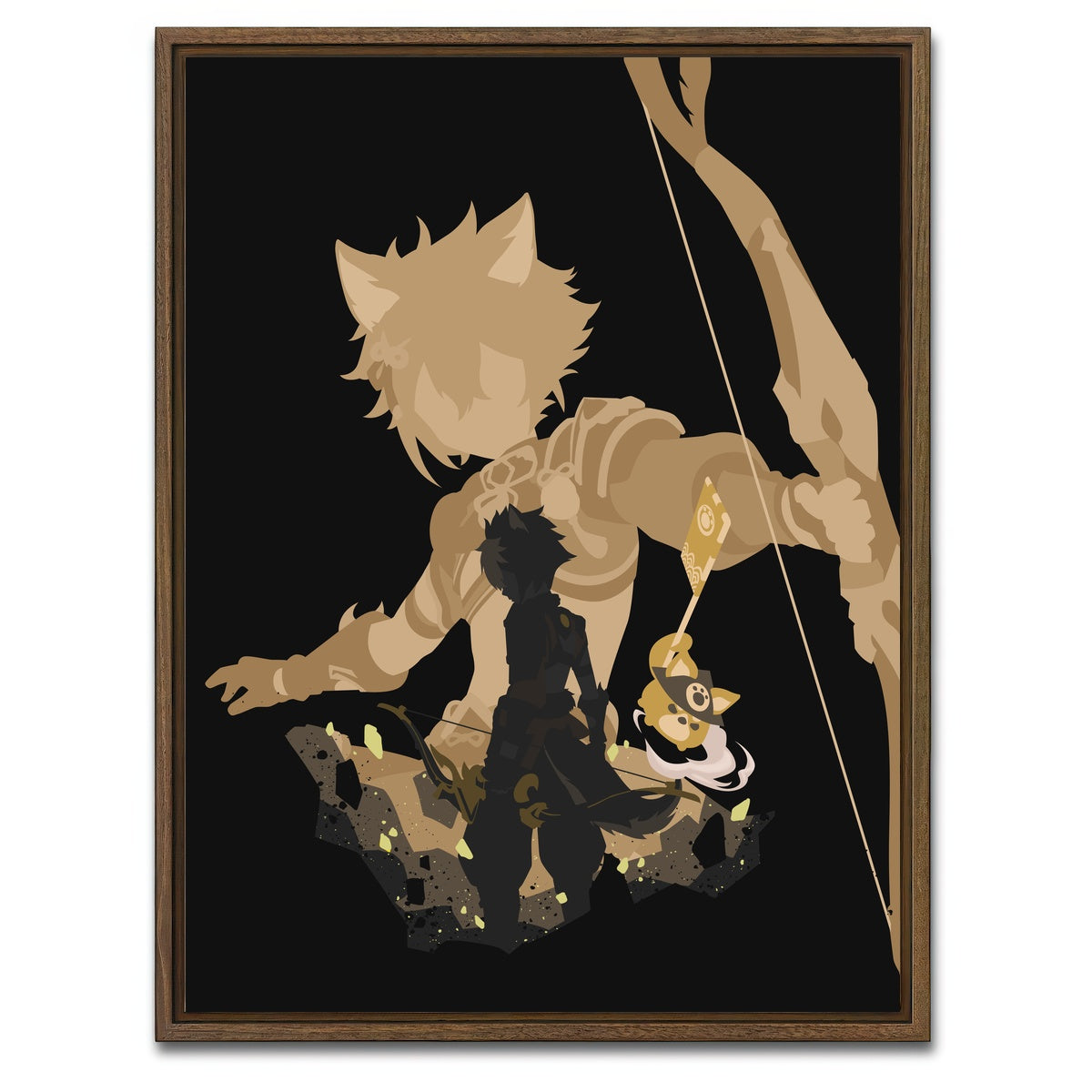 AUTO-MOCKUP WHITE | Gorou | 1 Piece | Walnut Framed Canvas | group=3x4