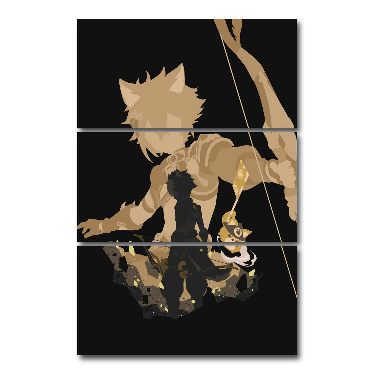 AUTO-MOCKUP WHITE | Gorou | 3 Piece | Gallery Wrap Canvas | group=12x24_stacked