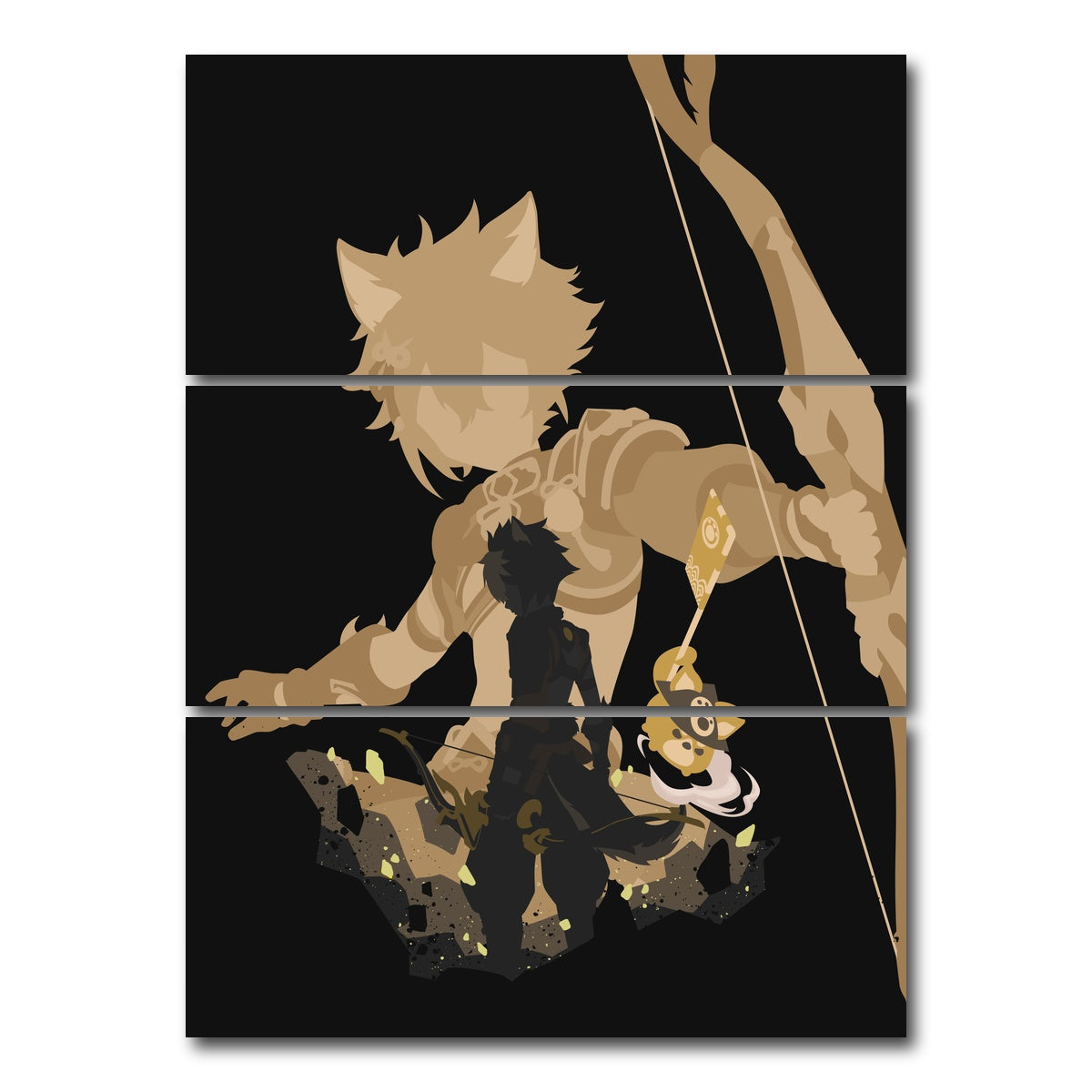 AUTO-MOCKUP WHITE | Gorou | 3 Piece | Gallery Wrap Canvas | group=8x18_stacked