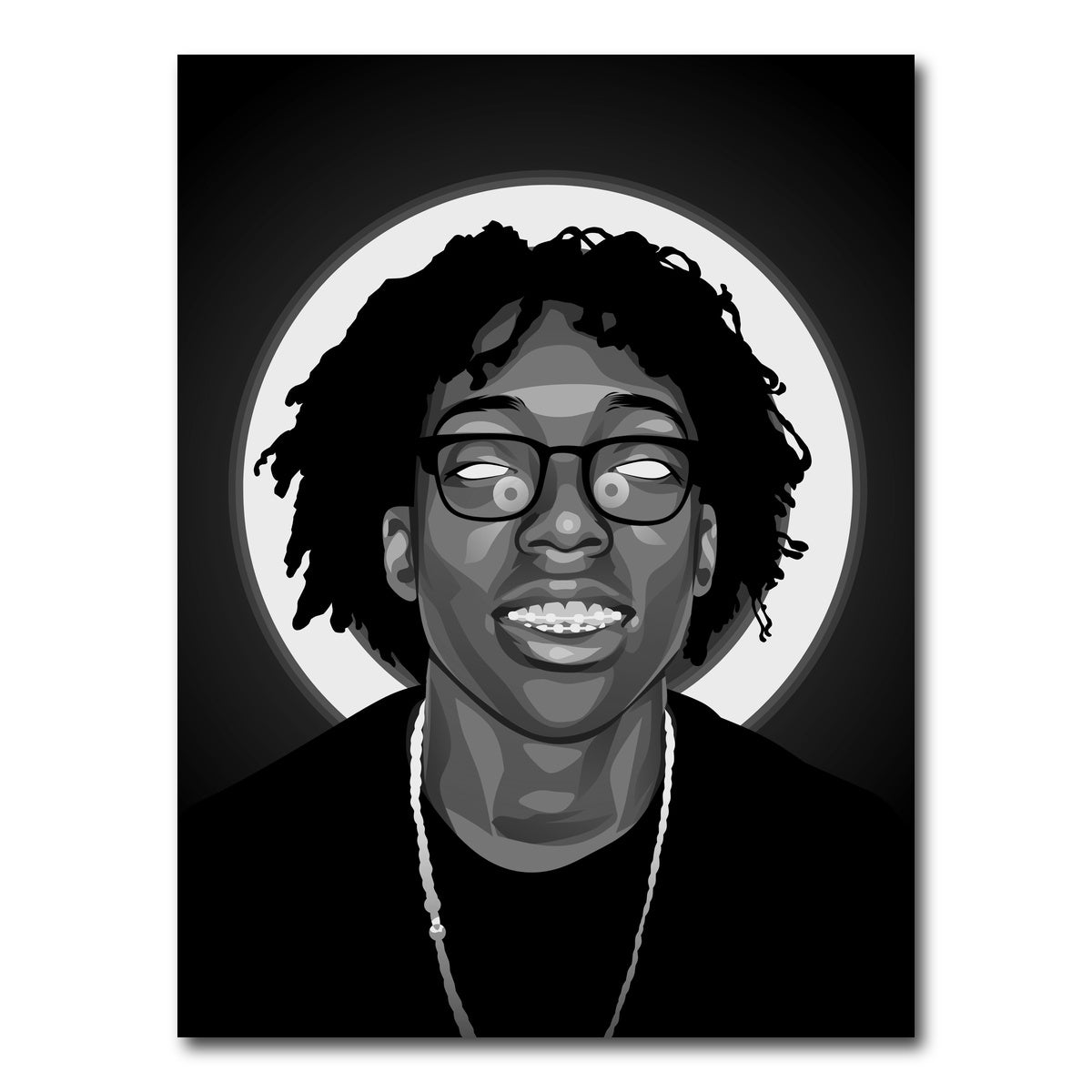 AUTO-MOCKUP WHITE | Grayscale Lil Tecca | 1 Piece | Gallery Wrap Canvas | group=3x4