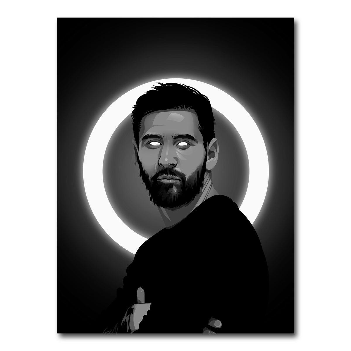 AUTO-MOCKUP WHITE | Grayscale Lionel Messi | 1 Piece | Gallery Wrap Canvas | group=3x4