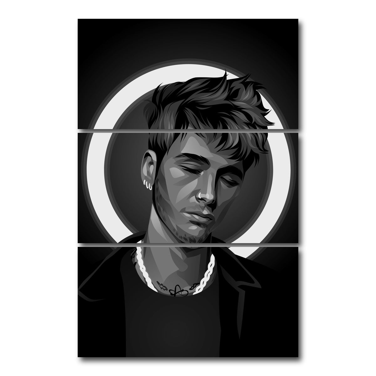 AUTO-MOCKUP WHITE | Grayscale MGK | 3 Piece | Gallery Wrap Canvas | group=12x24_stacked