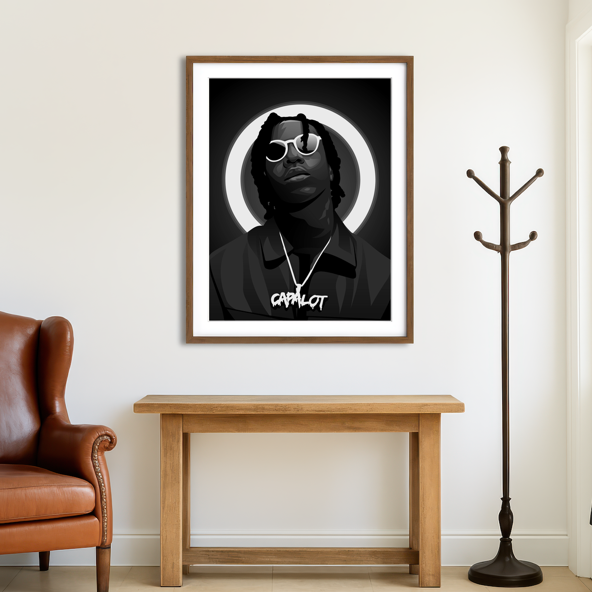 AUTO-MOCKUP ROOM | Grayscale Polo G Wall Art