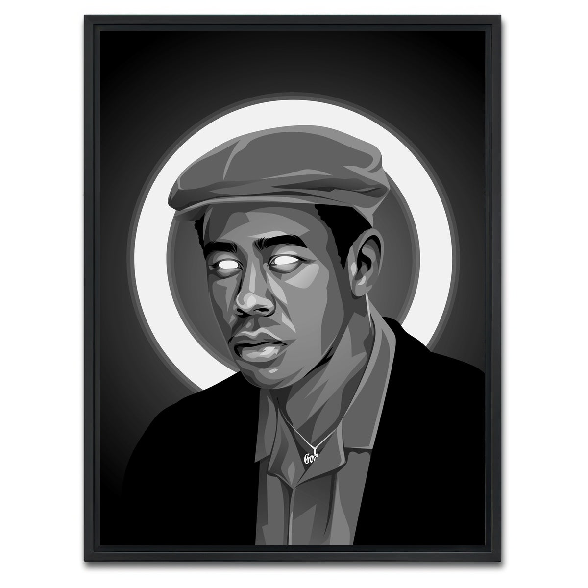 AUTO-MOCKUP WHITE | Grayscale tyler the creator | 1 Piece | Black Framed Canvas | group=3x4