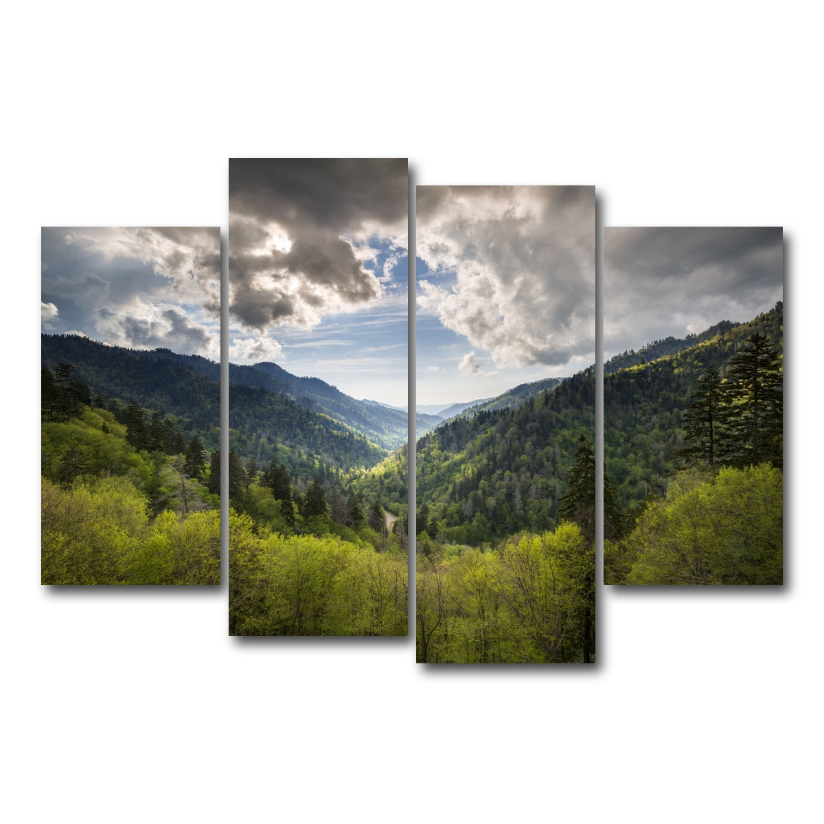 AUTO-MOCKUP WHITE | Great Smoky Mountains National Park | 4 Piece | Gallery Wrap Canvas | group=4_short