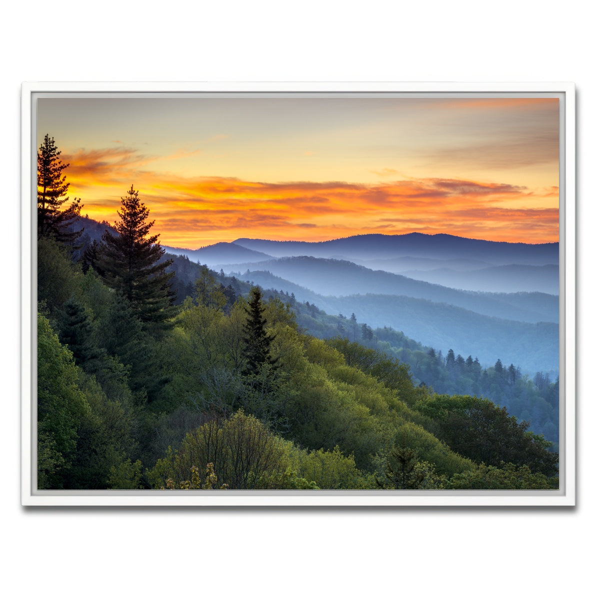AUTO-MOCKUP WHITE | Great Smoky Mountains | 1 Piece | White Framed Canvas | group=4x3