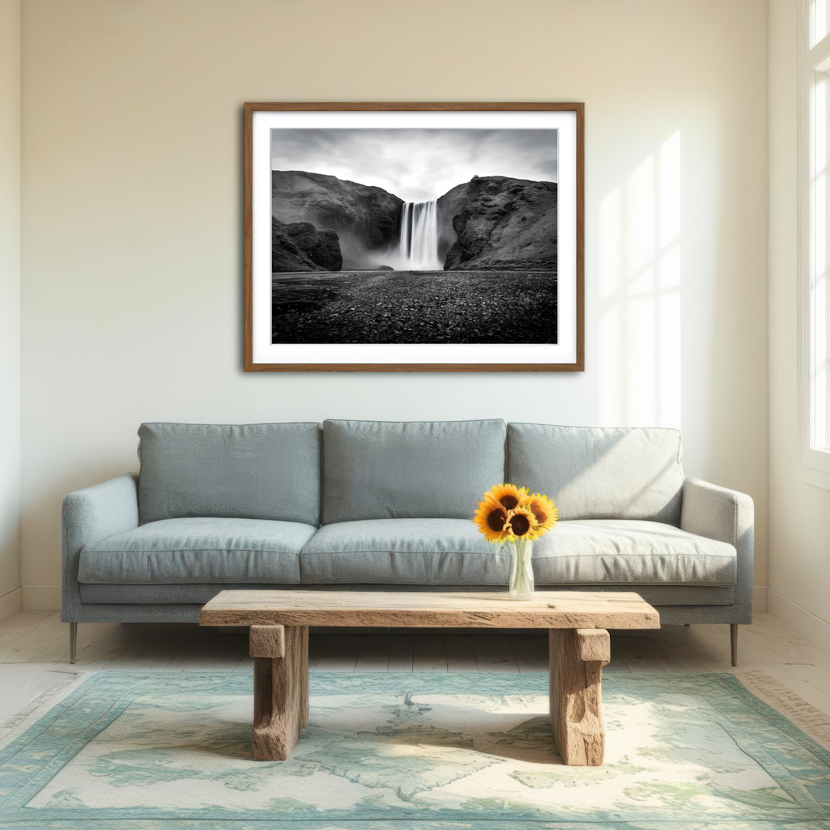 AUTO-MOCKUP ROOM | Grey Fall Wall Art