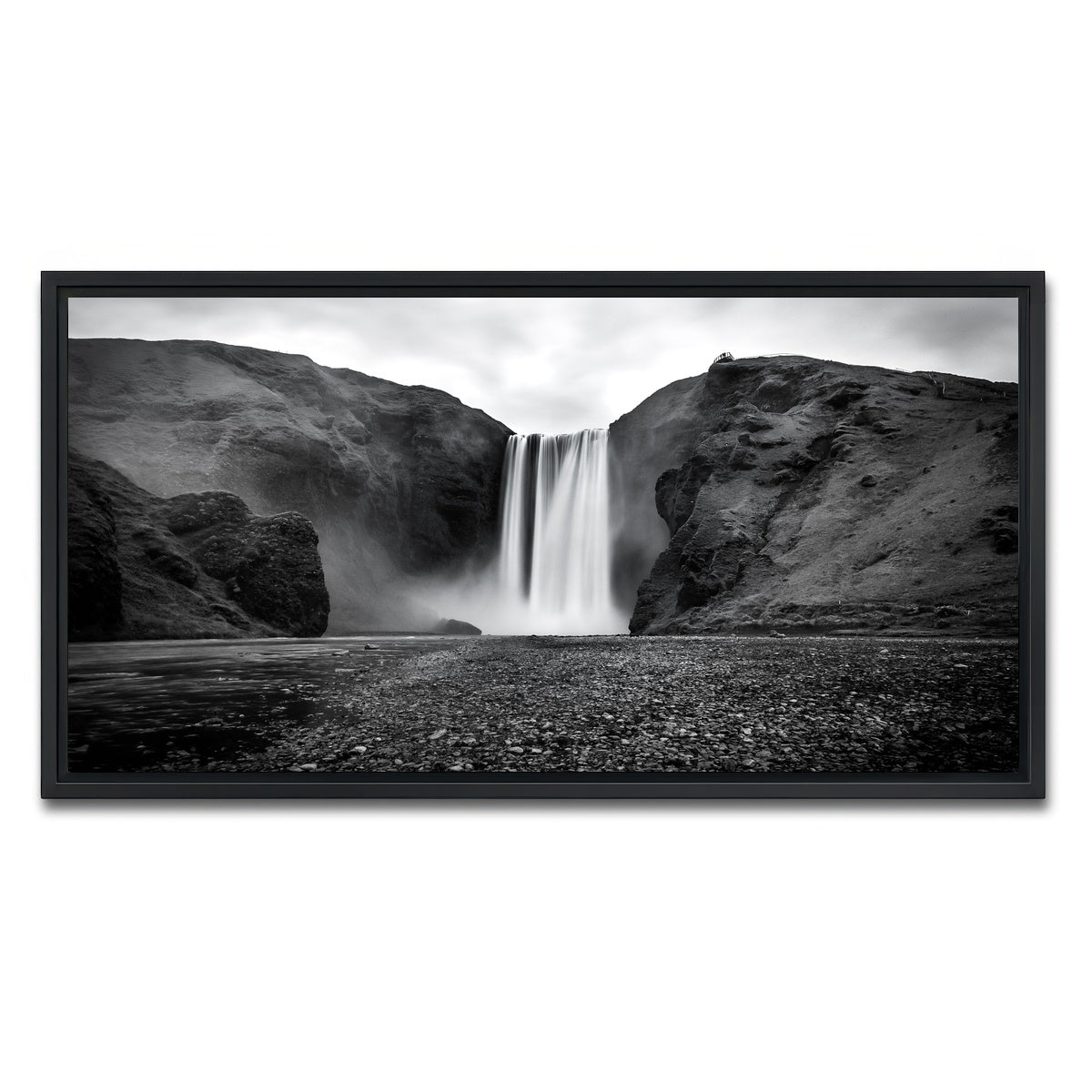 AUTO-MOCKUP WHITE | Grey Fall | 1 Piece | Black Framed Canvas | group=2x1