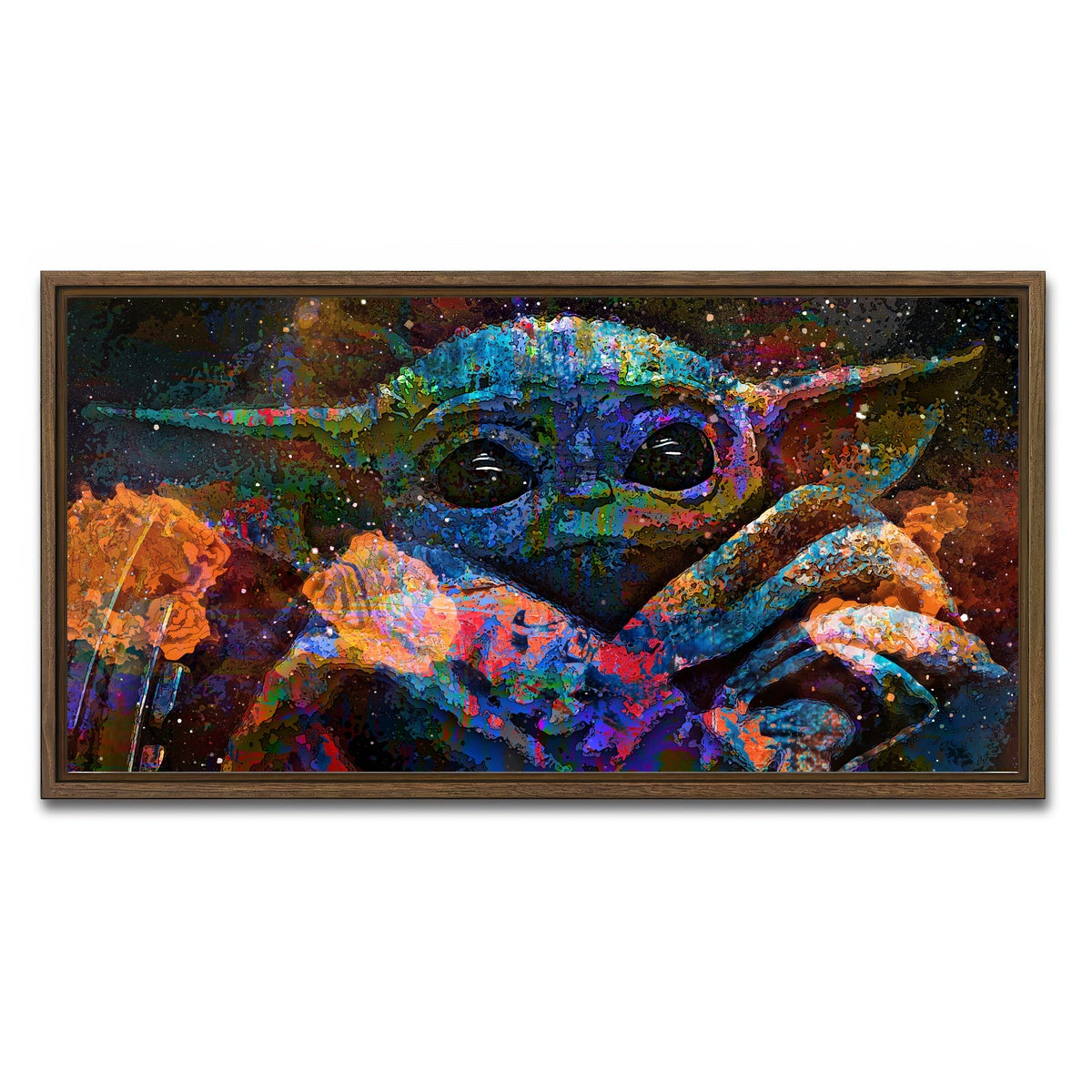 AUTO-MOCKUP WHITE | Grogu | 1 Piece | Walnut Framed Canvas | group=2x1