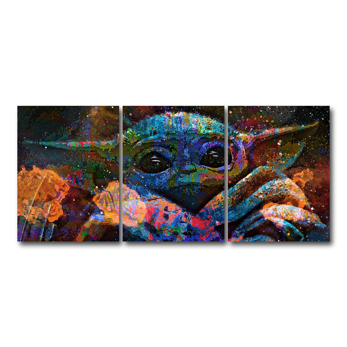 AUTO-MOCKUP WHITE | Grogu | 3 Piece | Gallery Wrap Canvas | group=18x24