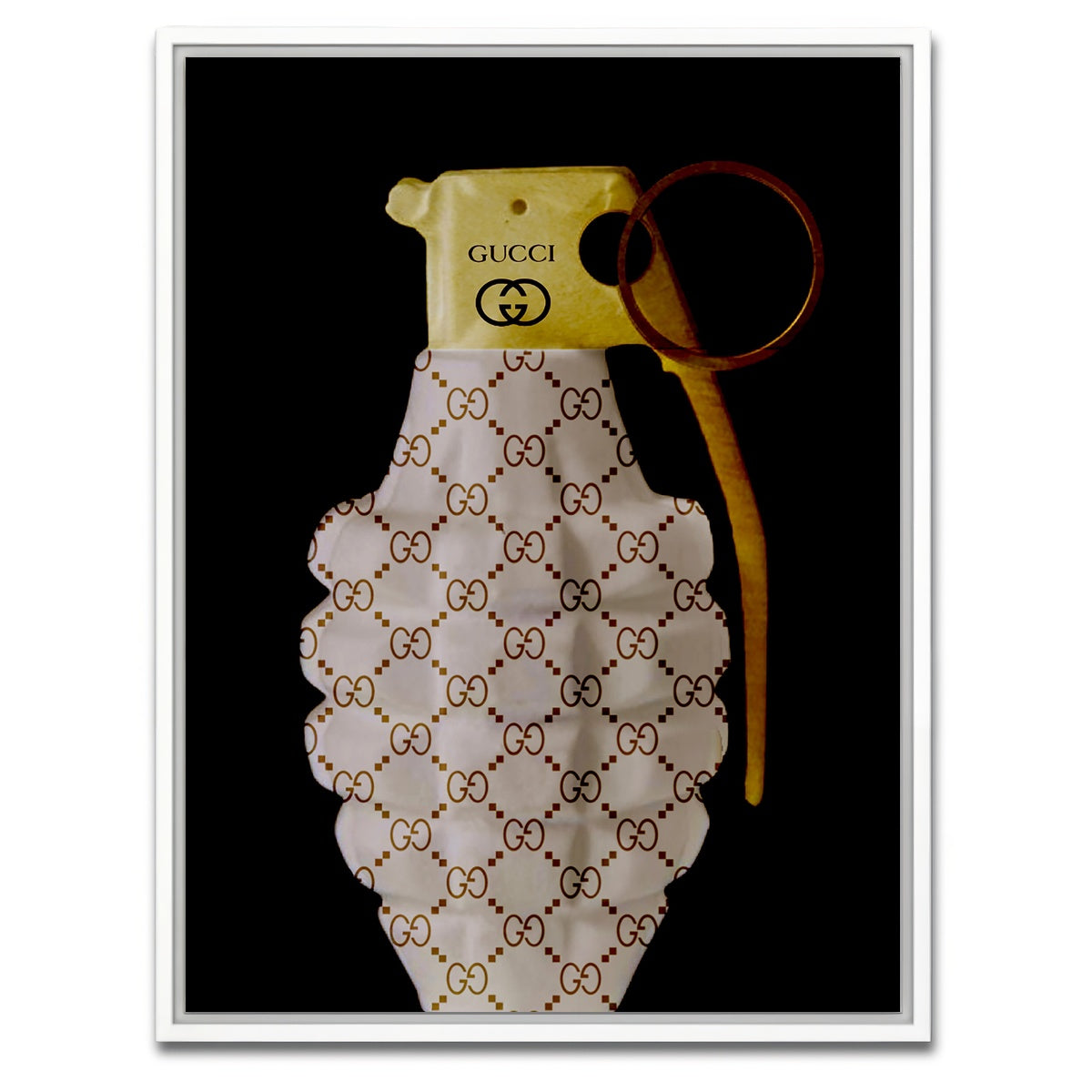 AUTO-MOCKUP WHITE | Gucci Gold Grenade | 1 Piece | White Framed Canvas | group=3x4