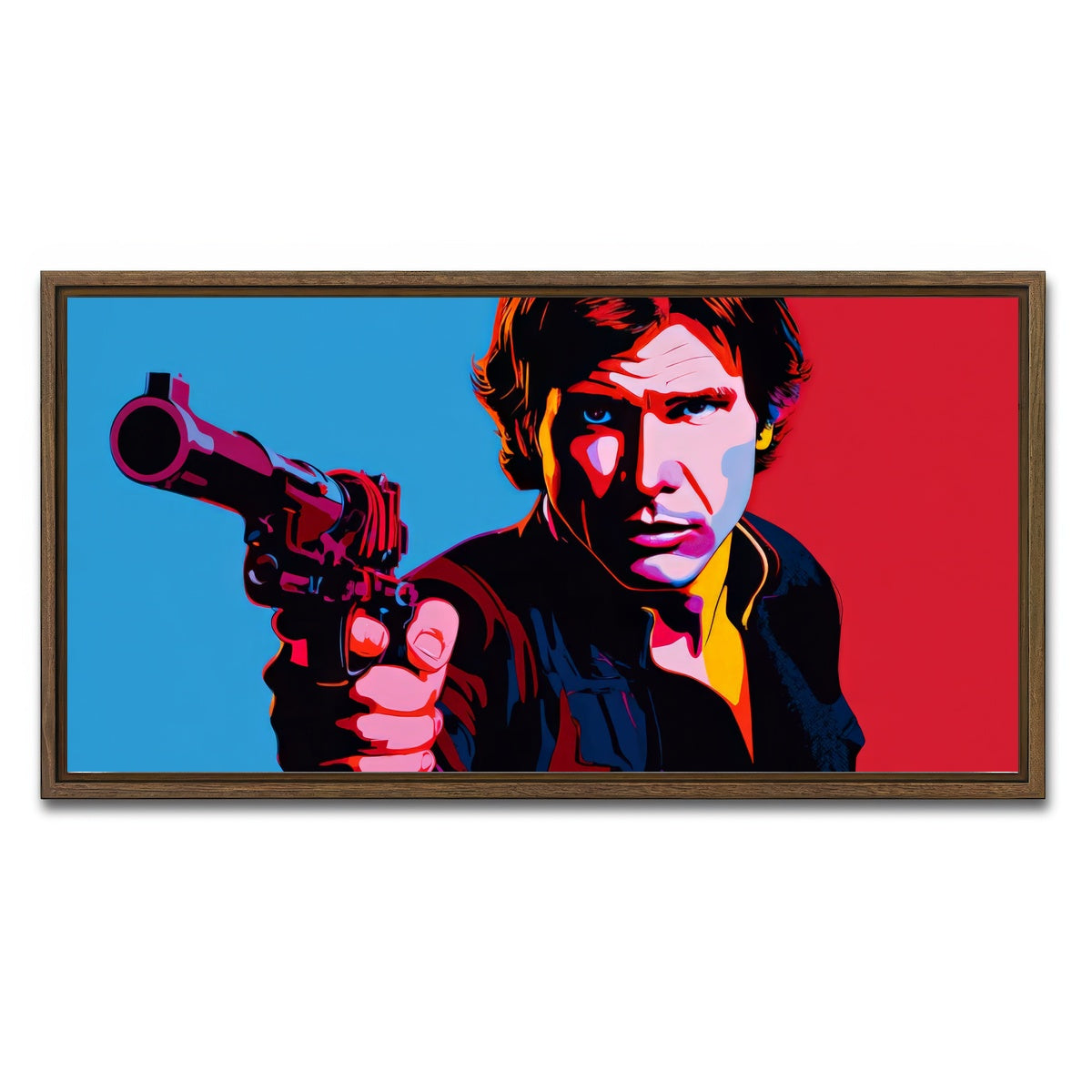 AUTO-MOCKUP WHITE | Han Solo Gun | 1 Piece | Walnut Framed Canvas | group=2x1