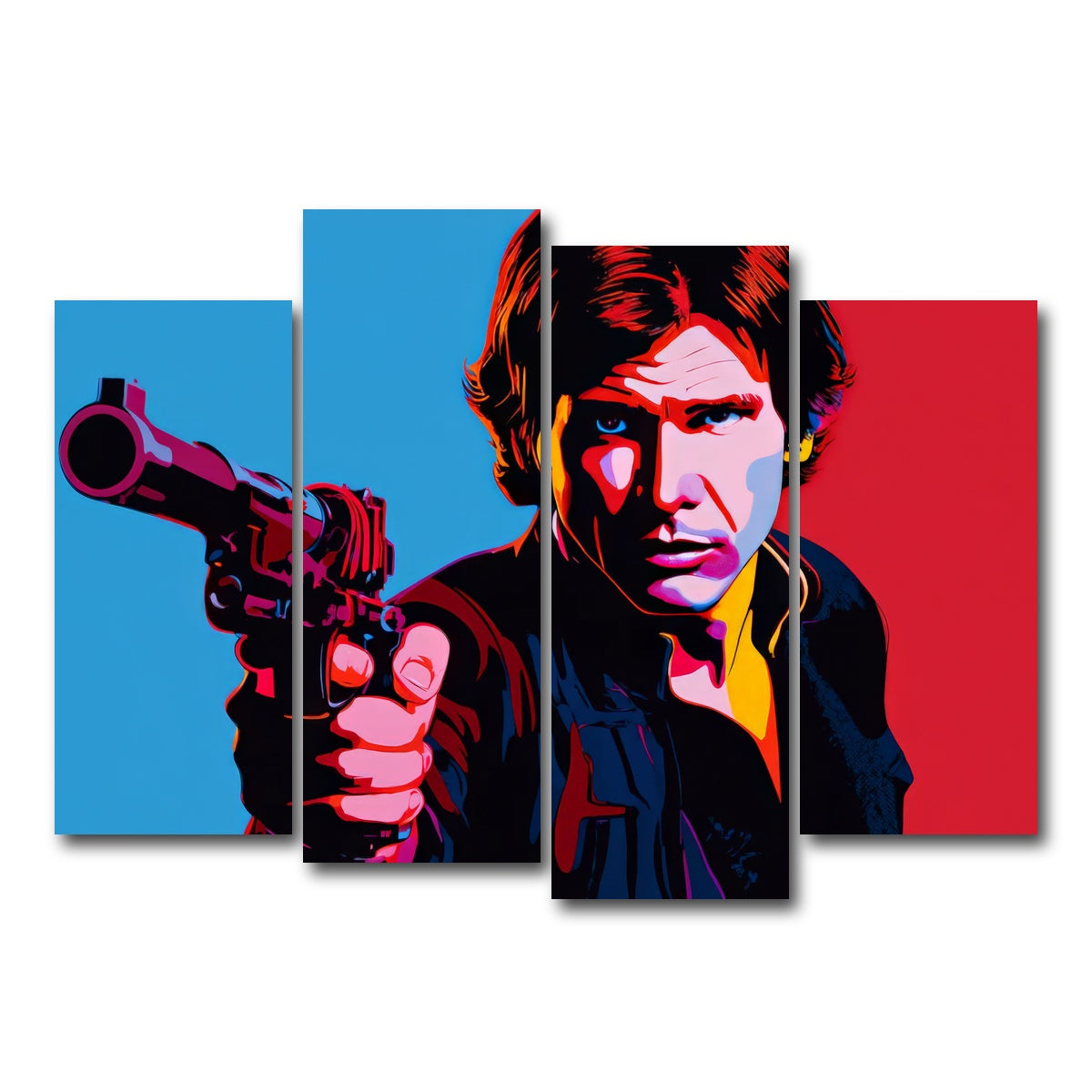 AUTO-MOCKUP WHITE | Han Solo Gun | 4 Piece | Gallery Wrap Canvas | group=4_normal