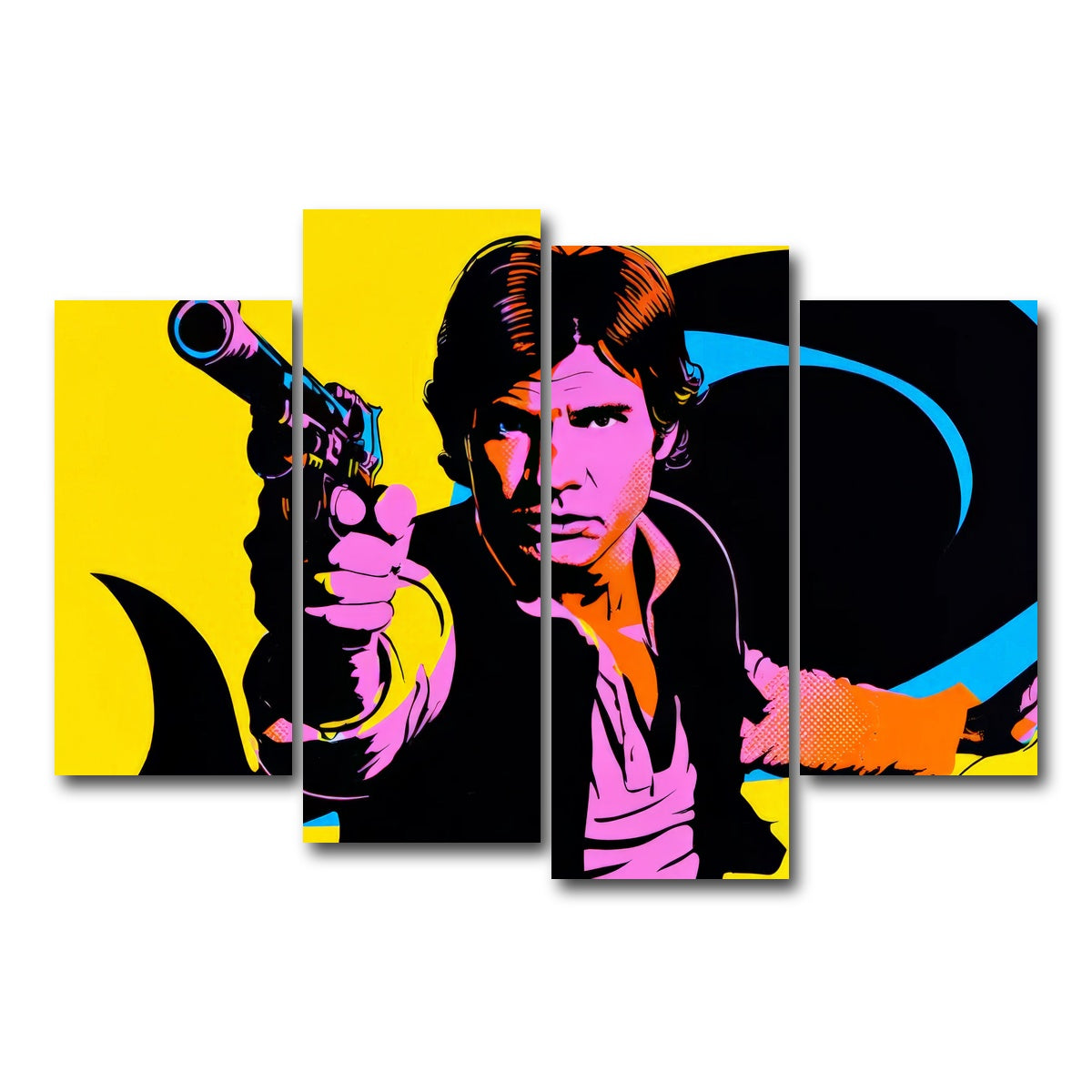 AUTO-MOCKUP WHITE | Han Solo Retro | 4 Piece | Gallery Wrap Canvas | group=4_short
