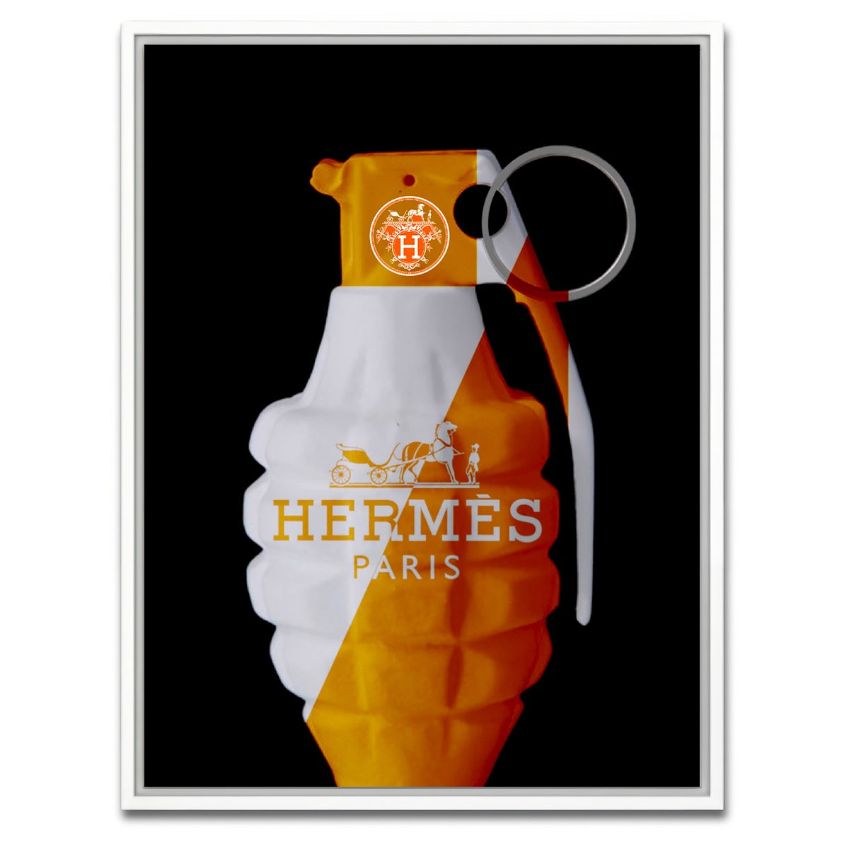 AUTO-MOCKUP WHITE | Hermes Grenade | 1 Piece | White Framed Canvas | group=3x4