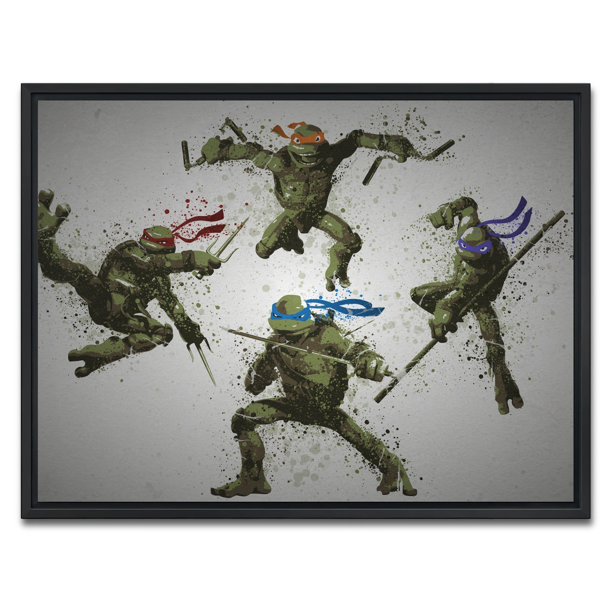 AUTO-MOCKUP WHITE | Heroes In a Half Shell | 1 Piece | Black Framed Canvas | group=4x3
