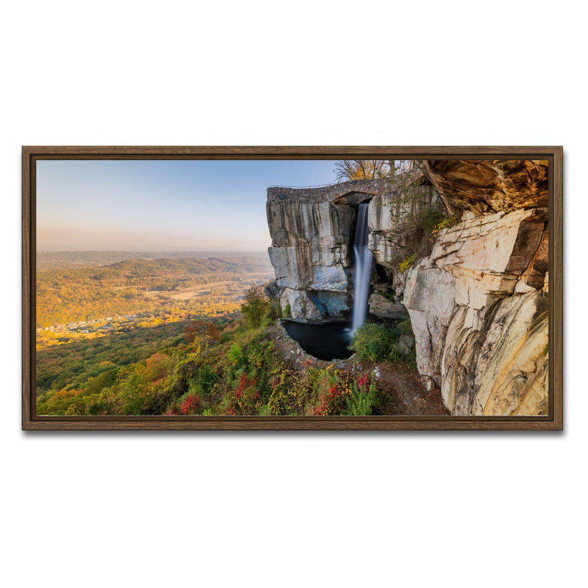 AUTO-MOCKUP WHITE | High Falls at Lookout Mountain | 1 Piece | Walnut Framed Canvas | group=2x1