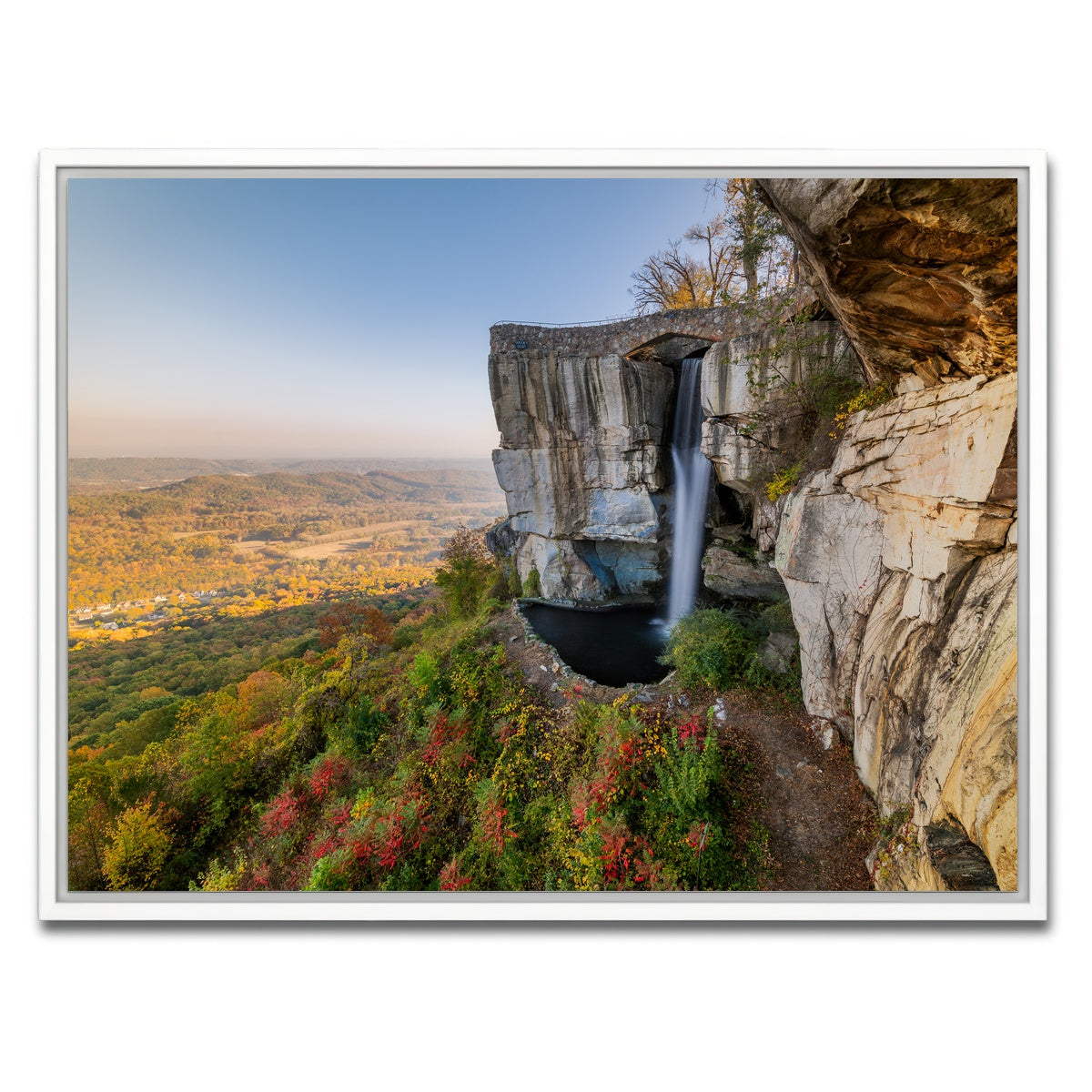AUTO-MOCKUP WHITE | High Falls at Lookout Mountain | 1 Piece | White Framed Canvas | group=4x3