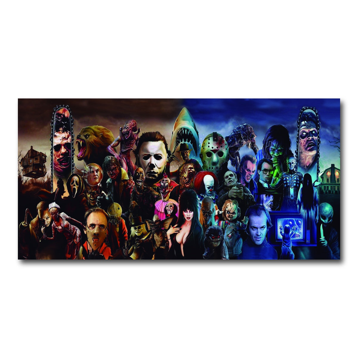 AUTO-MOCKUP WHITE | Horror Collage | 1 Piece | Gallery Wrap Canvas | group=2x1