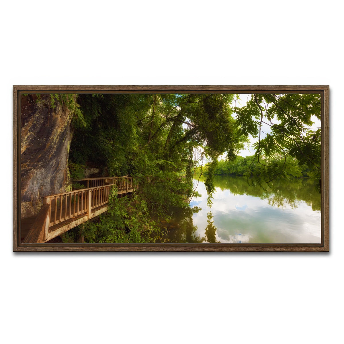 AUTO-MOCKUP WHITE | Ijam Nature Park Boardwalk | 1 Piece | Walnut Framed Canvas | group=2x1