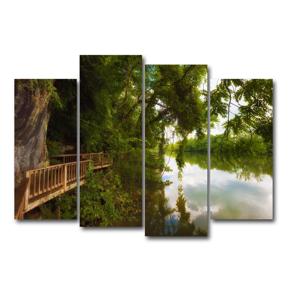 AUTO-MOCKUP WHITE | Ijam Nature Park Boardwalk | 4 Piece | Gallery Wrap Canvas | group=4_normal