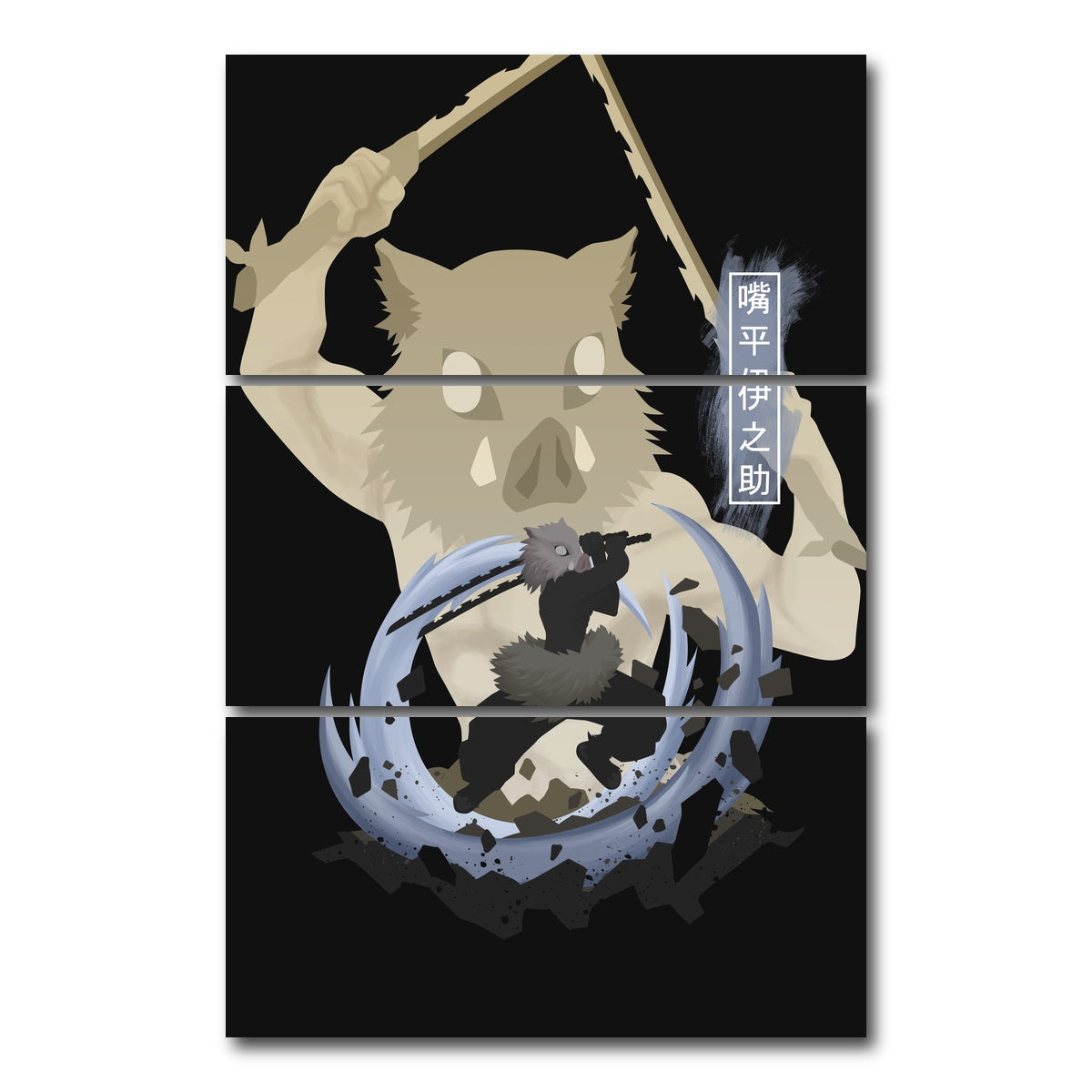 AUTO-MOCKUP WHITE | Inosuke | 3 Piece | Gallery Wrap Canvas | group=12x24_stacked