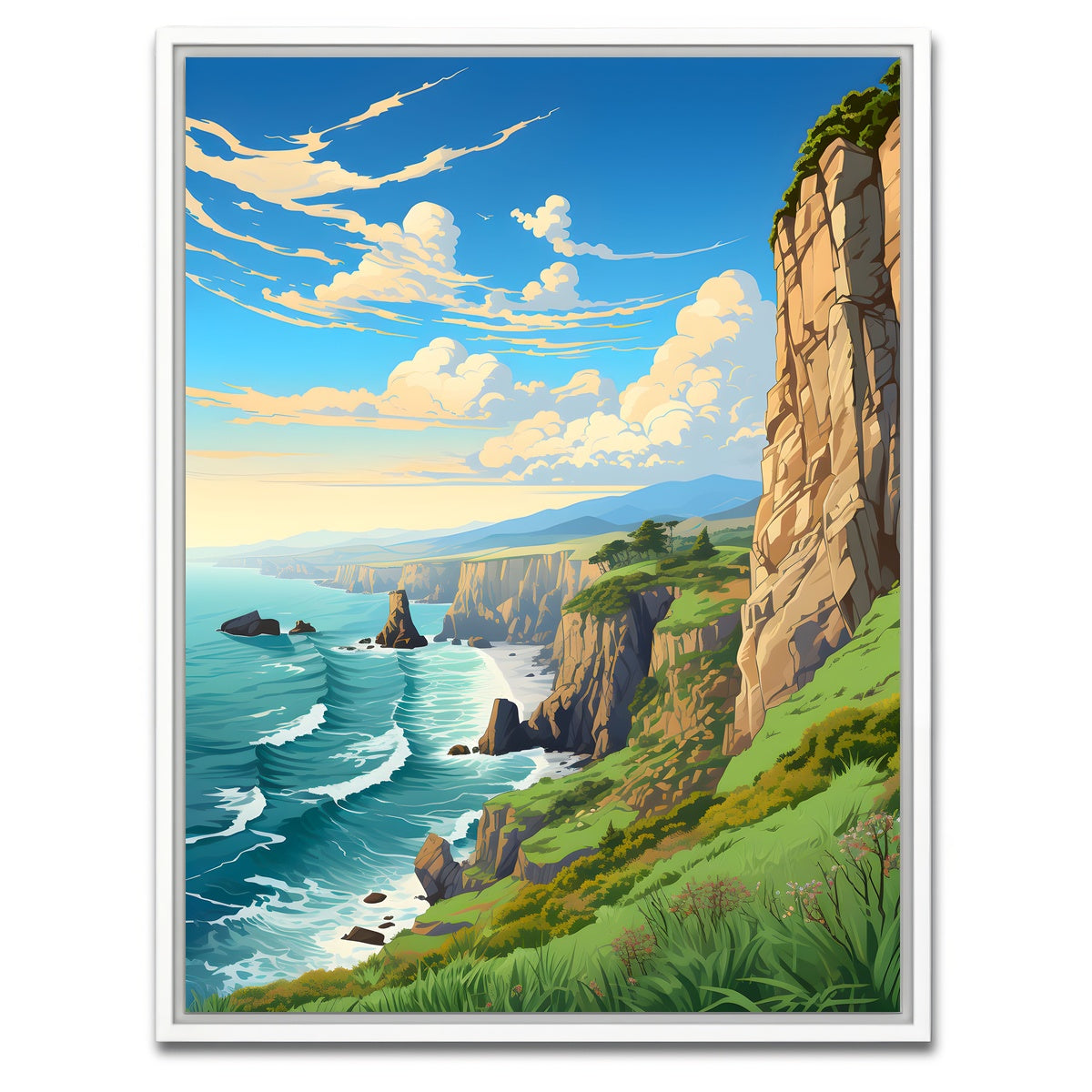 AUTO-MOCKUP WHITE | Ireland - Cliffs of Moher | 1 Piece | White Framed Canvas | group=3x4