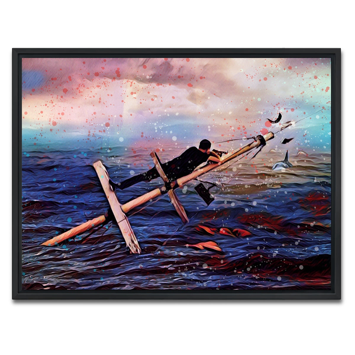 AUTO-MOCKUP WHITE | Jaws | 1 Piece | Black Framed Canvas | group=4x3